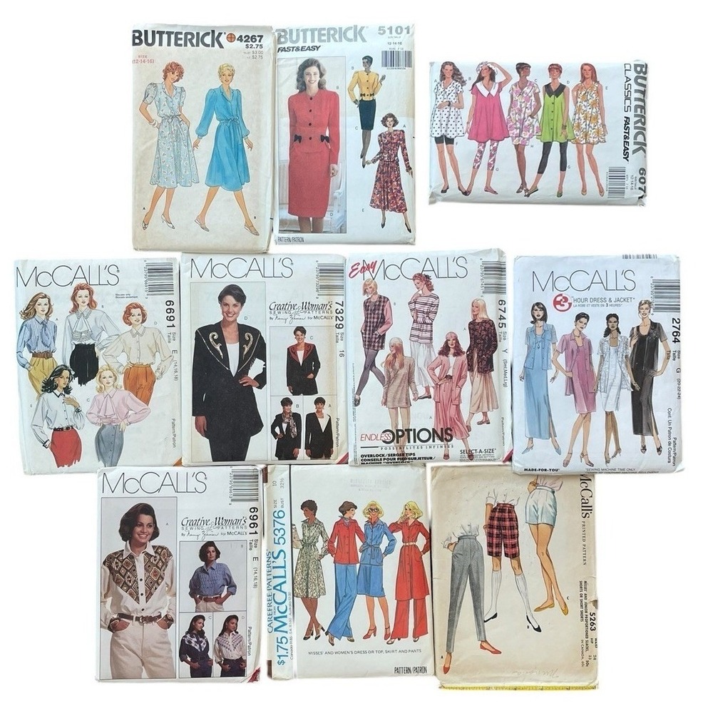 VIntage Sewing Patterns McCalls Butterick Various Womens Size 12-18 Lot 10